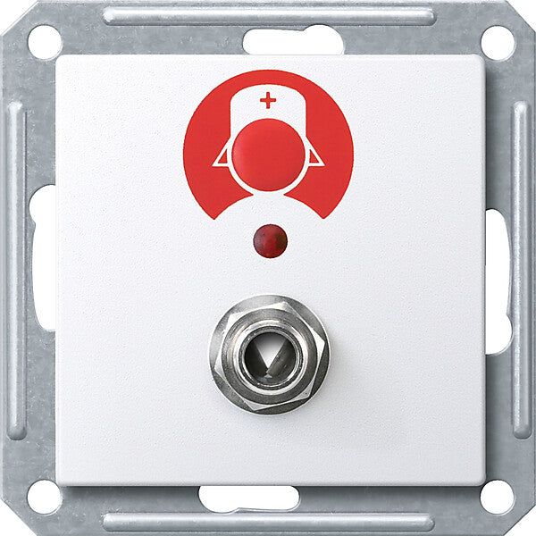 Merten Ruftaster aws/gl mit Sys.Steckdose MEG4847-0325